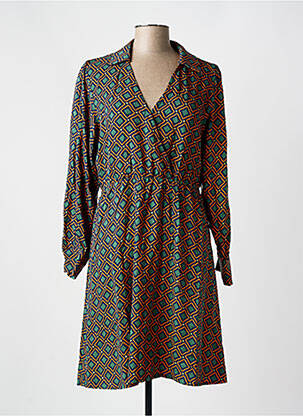 Rochie scurtă mâneci lungi mâneci lungi verde ZIBI LONDON femeie