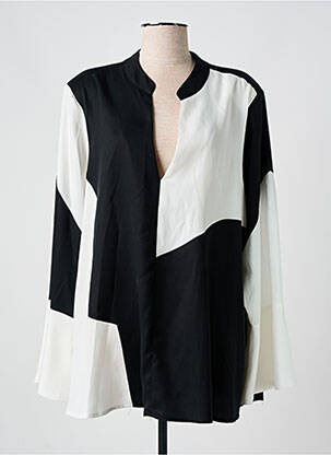 Bluză țesătură poplin mâneci lungi negru MAT FASHION femeie