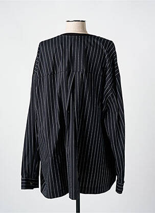 Bluză țesătură poplin mâneci lungi negru MAT FASHION femeie