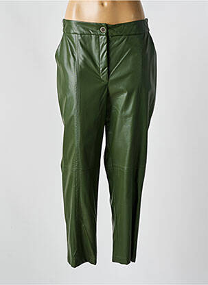 Pantalon drept talie elastică verde MAT. femeie