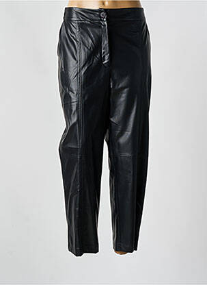 Pantalon drept talie elastică negru MAT. femeie