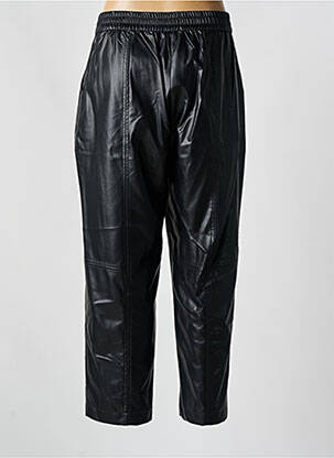 Pantalon drept talie elastică negru MAT. femeie