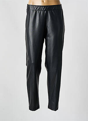 Pantalon drept talie elastică negru MAT. femeie