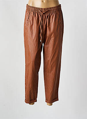 Pantalon 7/8 talie elastică maro MAT. femeie