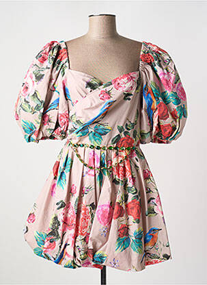 Rochie scurtă mâneci 3/4 mâneci 3/4 roz MIRIAM STELLA femeie