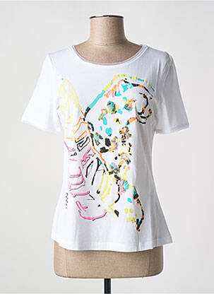 Tricou serigrafie mâneci scurte alb SPORTALM femeie