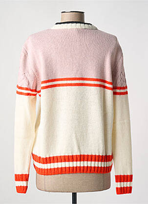 Pulover strânsă pe partea de jos mâneci lungi roz TRICOT CHIC femeie