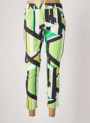 Pantalon 7/8 verde MADEMOISELLE SANS GÊNE femeie