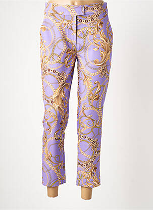 Pantalon 7/8 talie cu cleme mărime normală violet FRACOMINA femeie