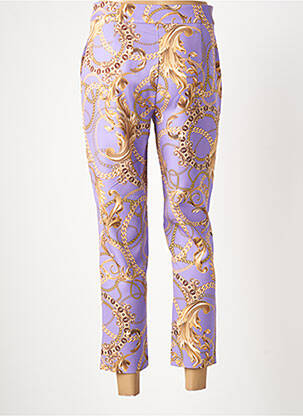 Pantalon 7/8 talie cu cleme mărime normală violet FRACOMINA femeie