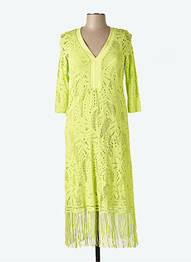 Rochie lungă croială cambrată mâneci 3/4 verde SPORTALM femme
