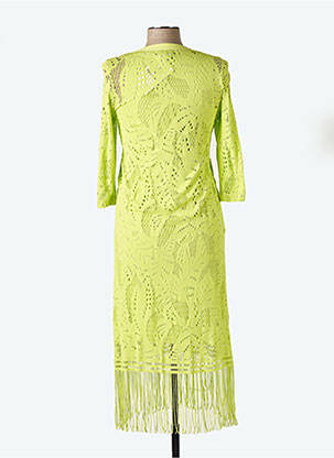 Rochie lungă croială cambrată mâneci 3/4 verde SPORTALM femeie