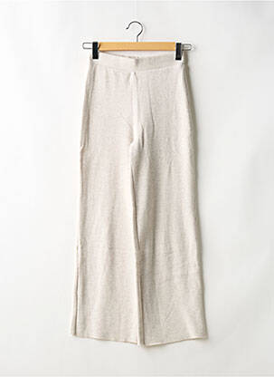 Pantalon drept talie elastică bej ZARA femeie