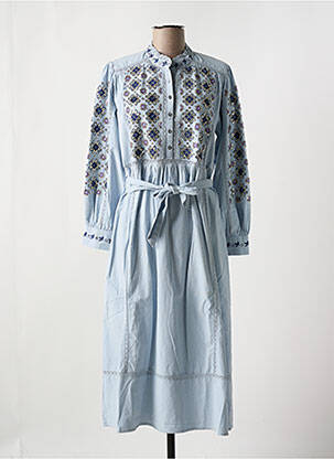 Rochie lungă mâneci lungi mâneci lungi albastru ANTIK BATIK femeie