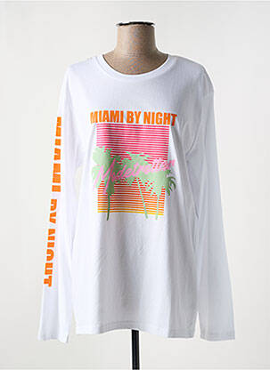 Tricou mâneci lungi mâneci lungi alb MODETROTTER femeie