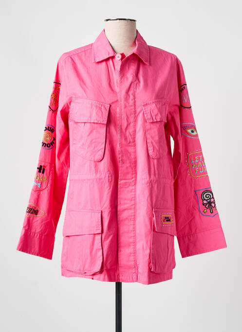 Jachete casual croială dreaptă roz ME369 femme