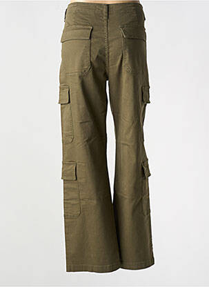 Pantalon cargo țesătură poplin talie înaltă verde MKT STUDIO femeie