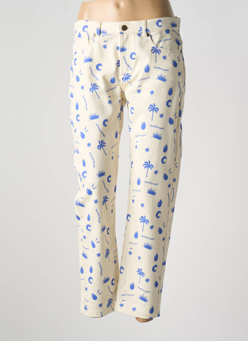 Blugi cu croială dreaptă bej MODETROTTER femeie