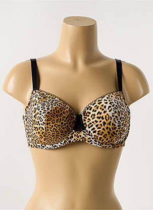 Sutien efect material satinat top sutien modelat bej ANTIGEL femme