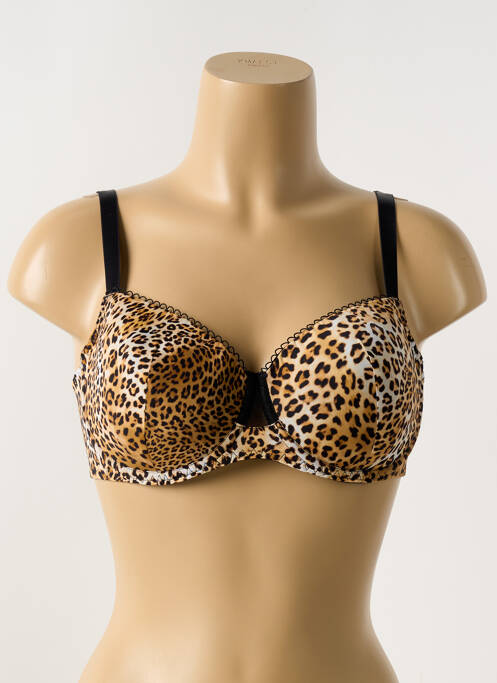 Sutien efect material satinat top sutien modelat bej ANTIGEL femme