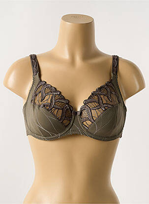 Sutien broderie sutien cupe întregi cu decolteu înalt verde LOUISA BRACQ femeie