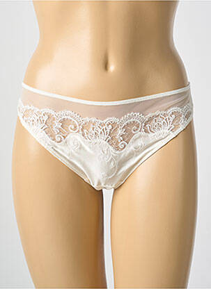 Tanga efect material satinat bej LISE CHARMEL femeie