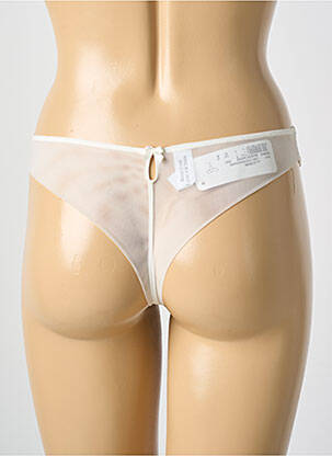 Tanga efect material satinat bej LISE CHARMEL femeie