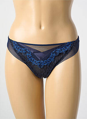 Tanga efect material satinat albastru LISE CHARMEL femeie