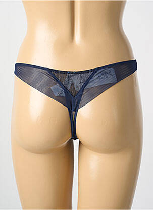 Tanga efect material satinat albastru LISE CHARMEL femeie