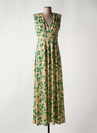 Rochie lungă imprimeu floral fără mâneci verde LA CROISETTE femeie