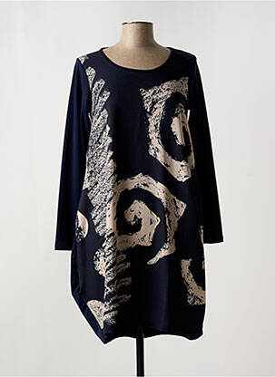 Rochie midi imprimeu fantezie mâneci lungi albastru G!OZE femeie