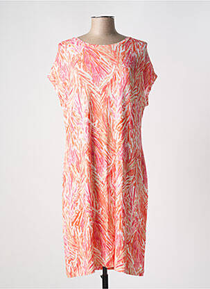 Rochie midi croială fluidă mâneci scurte portocalie JOY OF LIFE femeie