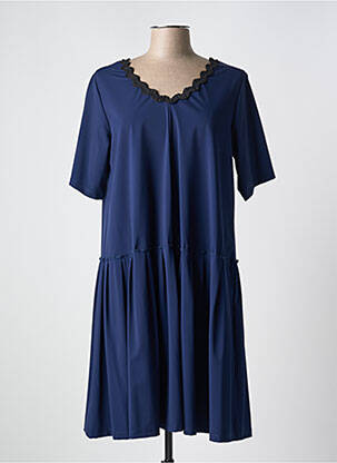 Rochie scurtă croială fluidă mâneci scurte albastru G!OZE femeie