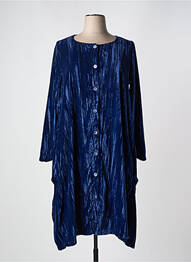 Rochie midi croială fluidă mâneci lungi albastru G!OZE femme