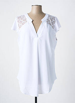 Tunică mâneci scurte alb NH-3 femeie