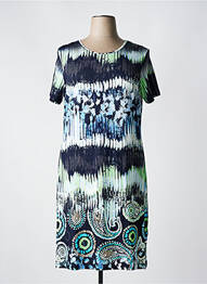 Rochie midi imprimeu fantezie mâneci scurte albastru HAJO femme
