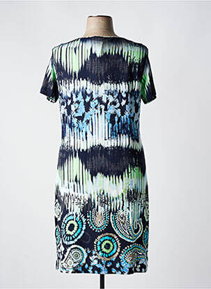 Rochie midi imprimeu fantezie mâneci scurte albastru HAJO femeie