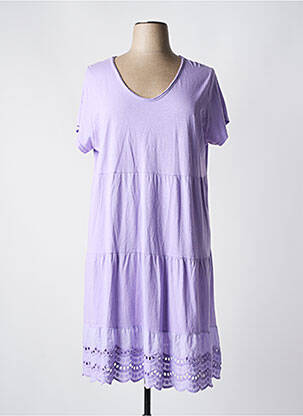 Rochie midi mâneci scurte mâneci scurte violet PIMENT ROUGE femeie