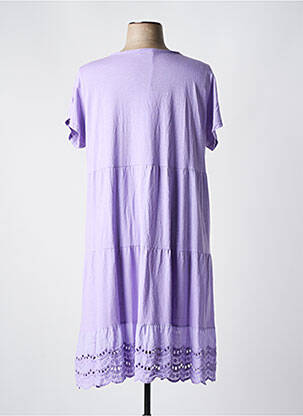Rochie midi mâneci scurte mâneci scurte violet PIMENT ROUGE femeie