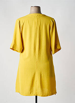 Rochie scurtă mâneci scurte mâneci scurte galben 2W PARIS femeie