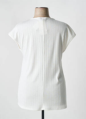 Tricou guler în v mâneci scurte bej SPG WOMAN femeie