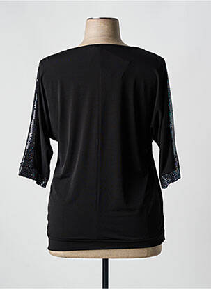 Top țesătură jersey mâneci 3/4 negru SPG WOMAN femeie