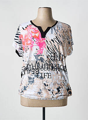 Tricou imprimeu fantezie mâneci scurte negru HAJO femeie