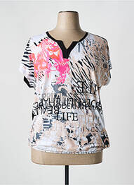 Tricou imprimeu fantezie mâneci scurte negru HAJO femme