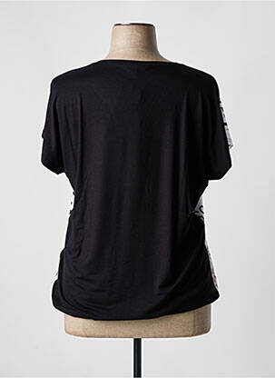 Tricou imprimeu fantezie mâneci scurte negru HAJO femeie