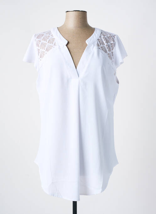 Tunică mâneci scurte alb NH-3 femeie