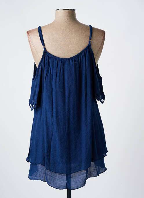 Tunică mâneci scurte țesătură crep albastru WORLD FASHION femme