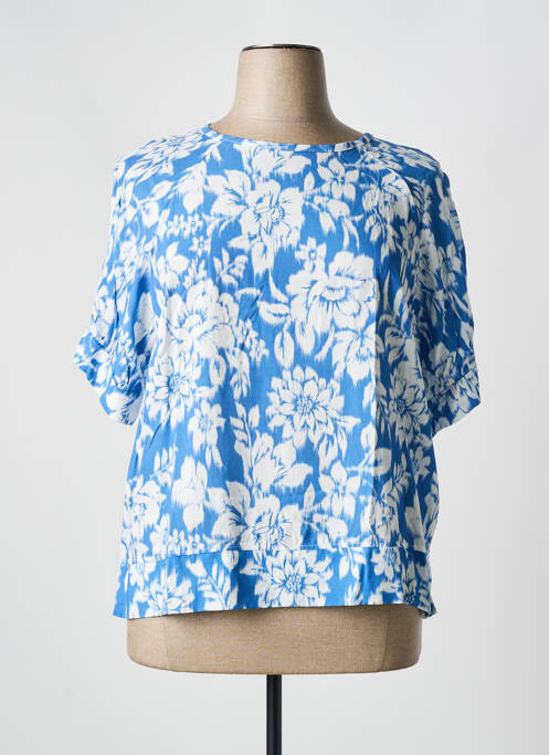 Tricou croială dreaptă mâneci scurte albastru HAJO femme