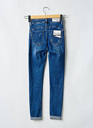 Blugi skinny efect uzat decolorat talie înaltă albastru HELLO MISS femeie