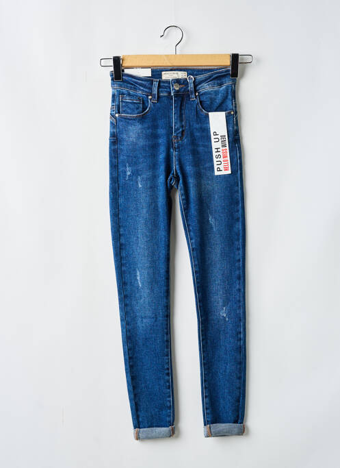 Blugi skinny albastru HELLO MISS femeie